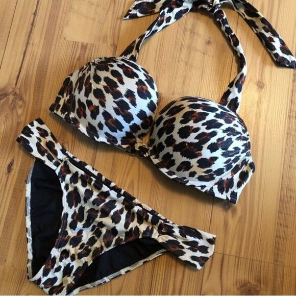 Victoria's Secret Other - Victoria Secret Miraculous Bombshell Leopard Bathing Suit Swimsuit 36B Large